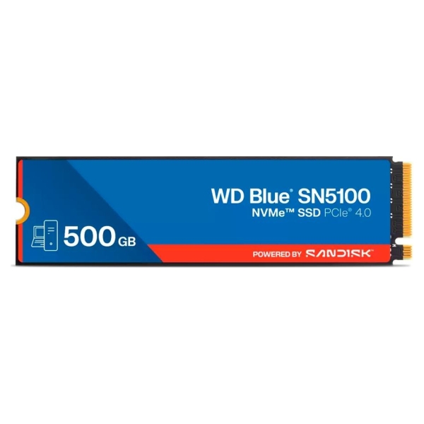 WD SSD POWERED BY SANDISK WD Blue SN5100 500GB M.22280 PCIe Gen4x4 NVMe QLC 3D