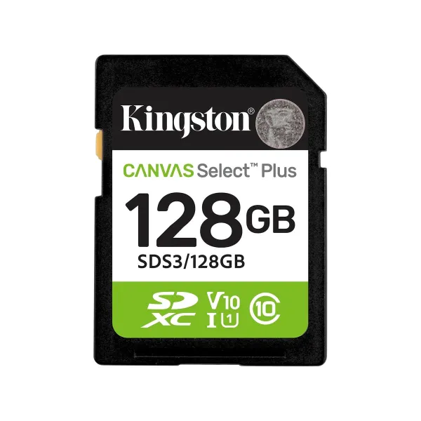 Kingston Memory card 128GB Canvas Select Plus Gen3 150MB/s