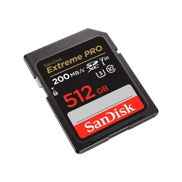 Sandisk Extreme PRO 512GB SDXC Memory Card + 2 years RescuePRO Deluxe up to 200MB/s & 140MB/s Read/Write speeds, UHS-I, Class 10