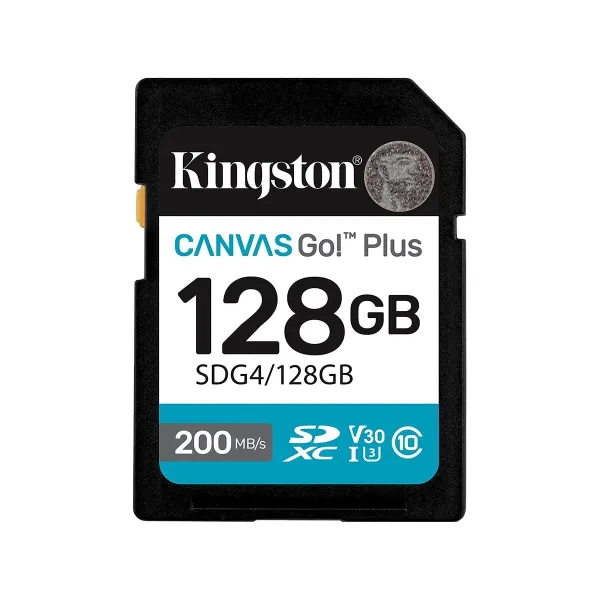 Kingston 128GB SDXC Canvas Go Plus Gen4 200MB/s C10 UHS-I U3 V30