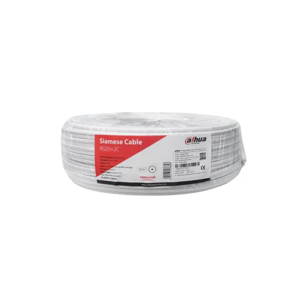 Dahua CABLE RG59 COAX+PWR 100M WHITE/PFM941I-RG59N/21-100-W DAHUA