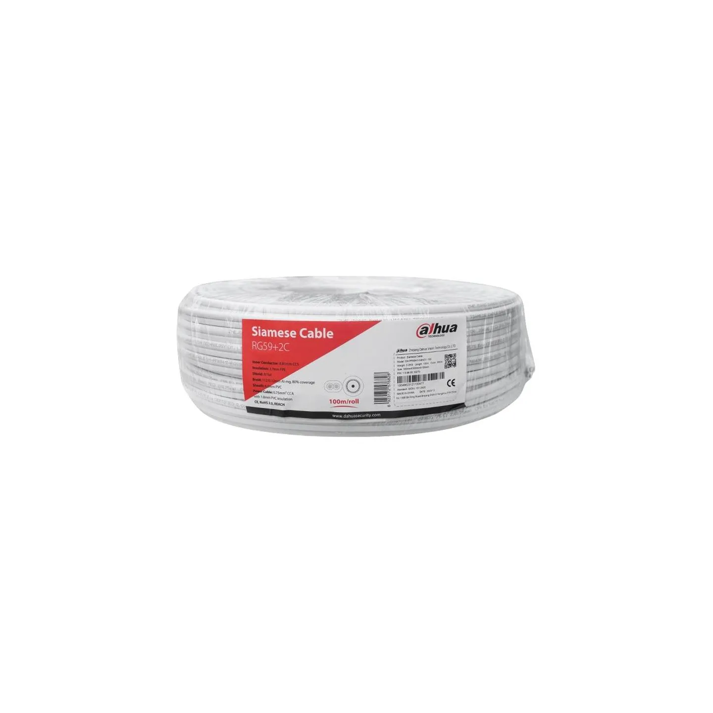 Dahua CABLE RG59 COAX+PWR 100M WHITE/PFM941I-RG59N/21-100-W DAHUA