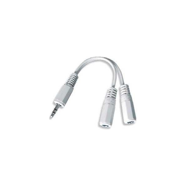 Gembird CABLE AUDIO SPLITTER 3.5MM/10CM WHT CCA-415-0.1M GEMBIRD