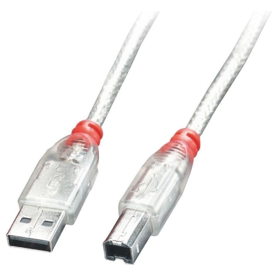 Lindy CABLE USB2 A-B 2M/TRANSPARENT 41753 LINDY