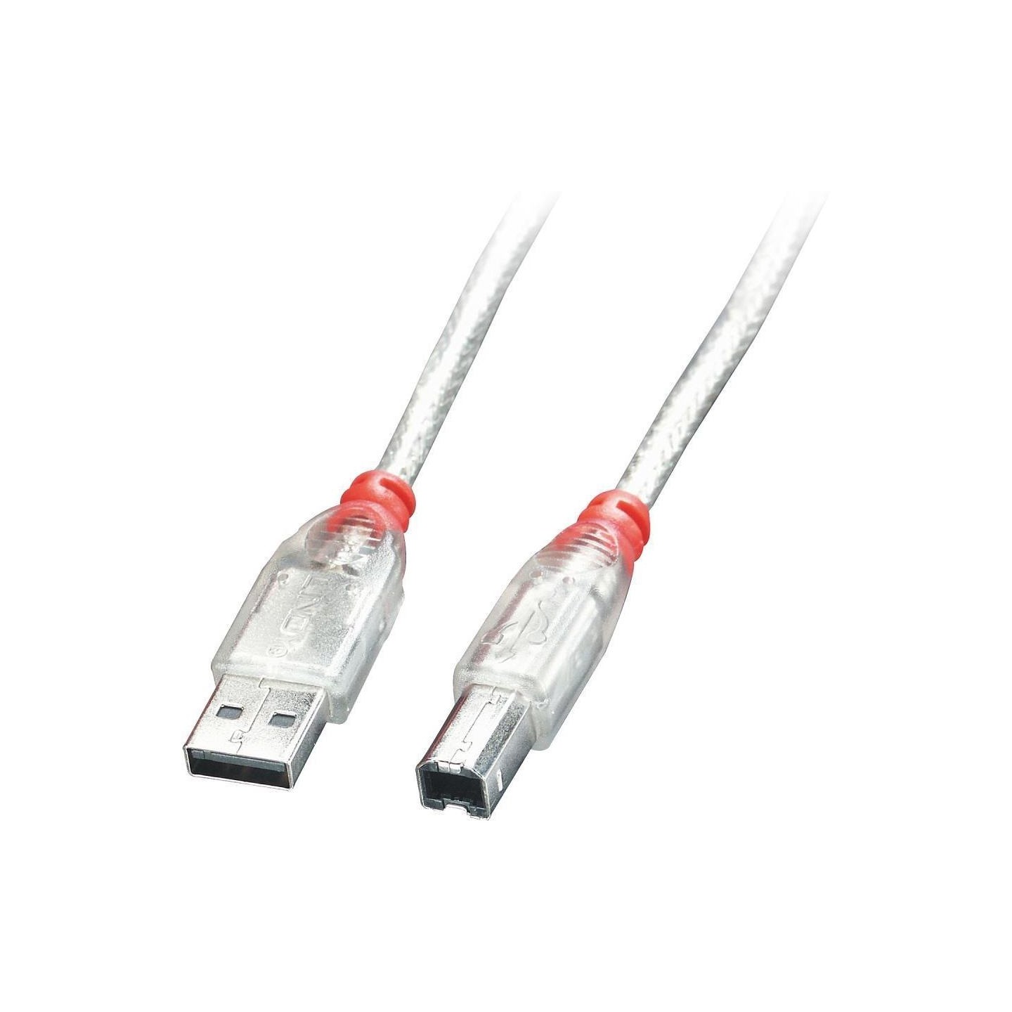 Lindy CABLE USB2 A-B 2M/TRANSPARENT 41753 LINDY