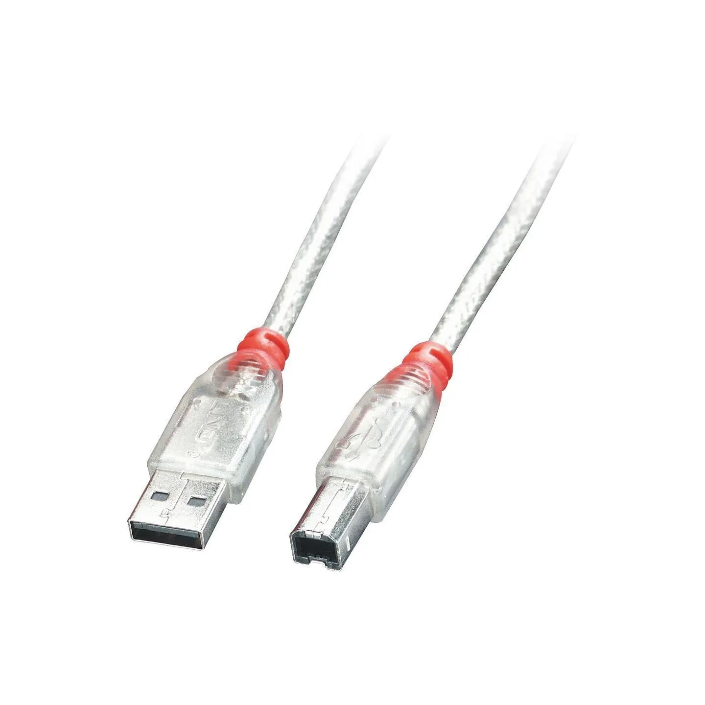Lindy CABLE USB2 A-B 2M/TRANSPARENT 41753 LINDY