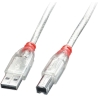 Lindy CABLE USB2 A-B 2M/TRANSPARENT 41753 LINDY