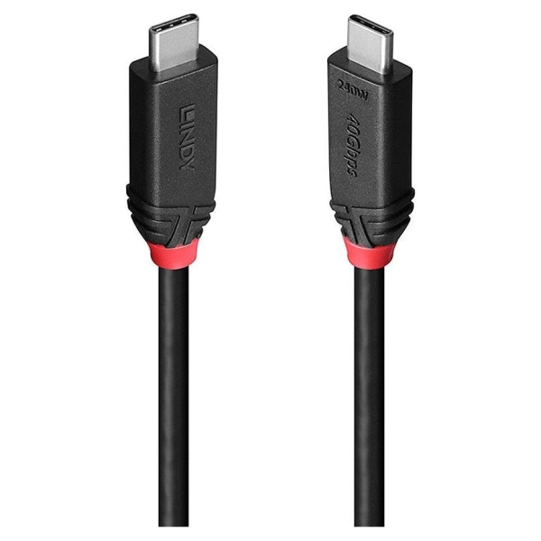 Lindy CABLE USB4 240W TYPE C 1M/BLACK LINE 37001 LINDY