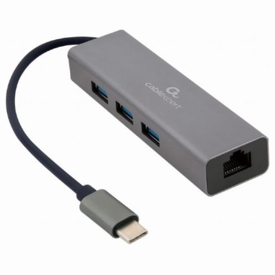 Gembird I/O ADAPTER USB-C TO LAN RJ45/USB HUB A-CMU3-LAN-01 GEMBIRD