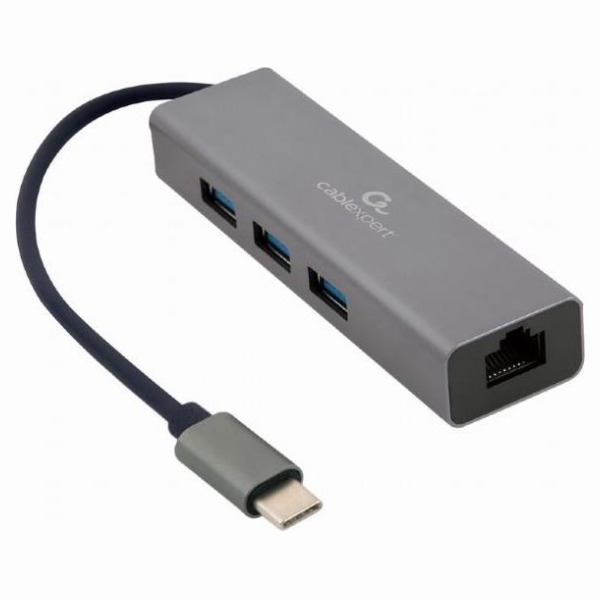 Gembird I/O ADAPTER USB-C TO LAN RJ45/USB HUB A-CMU3-LAN-01 GEMBIRD
