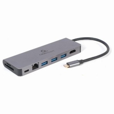 Gembird USB-C Hub for HDMI 1xUSB-C GbE 2xUSB-A Card PD