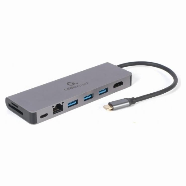 Gembird USB-C Hub for HDMI 1xUSB-C GbE 2xUSB-A Card PD