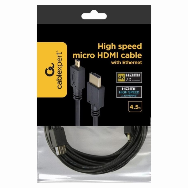 Gembird CABLE HDMI-MICRO HDMI 4.5M/V.2.0 BLK CC-HDMID-15 GEMBIRD