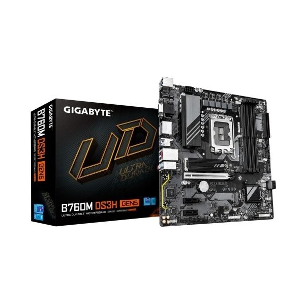 Gigabyte B760M DS3H GEN5 | Processor family Intel | Processor socket LGA1700 | Supported hard disk drive interfaces SATA, M.2 | 