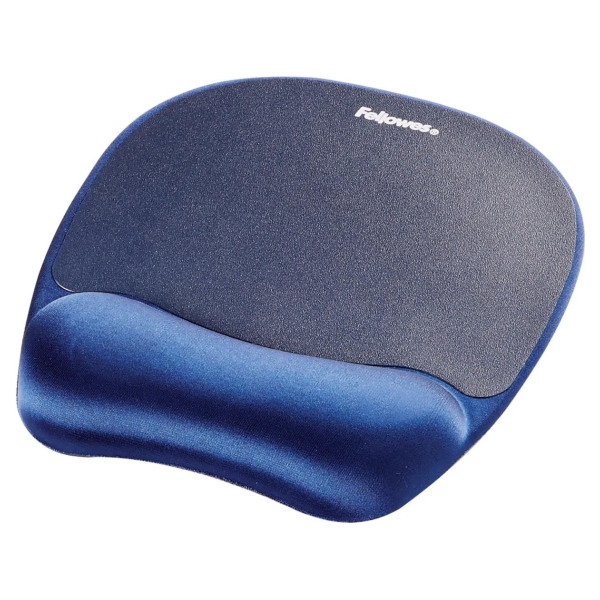 Fellowes | Foam mouse pad with wrist support | Mouse pad with wrist pillow | 202 x 235 x 25 mm | Sapphire