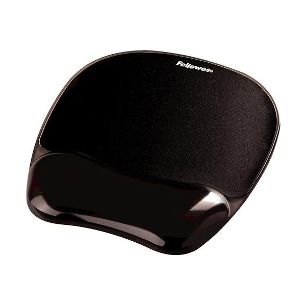 Fellowes | Mouse pad with wrist support CRYSTAL | Mouse pad with wrist pillow | 202 x 235 x 25  mm | Black