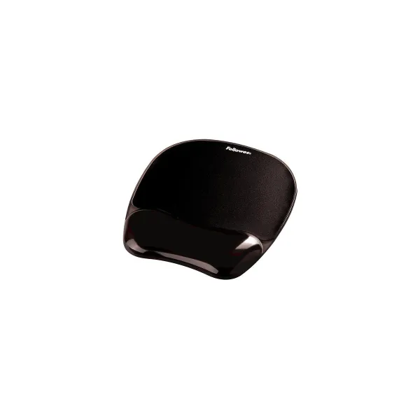 Fellowes | Mouse pad with wrist support CRYSTAL | Mouse pad with wrist pillow | 202 x 235 x 25 mm | Black