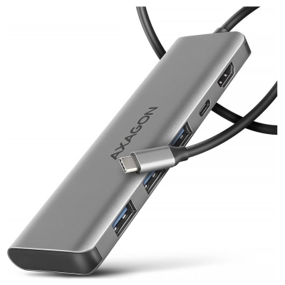 Axagon USB 5Gbps hub, 3x USB-A, HDMI 4k/30Hz, PD 100W, 100cm USB-C cable | HMC-5H
