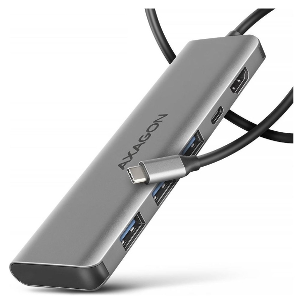Axagon HMC-5H USB hub 5in1 5Gb ps, 3xUSB, HDMI, PD100W