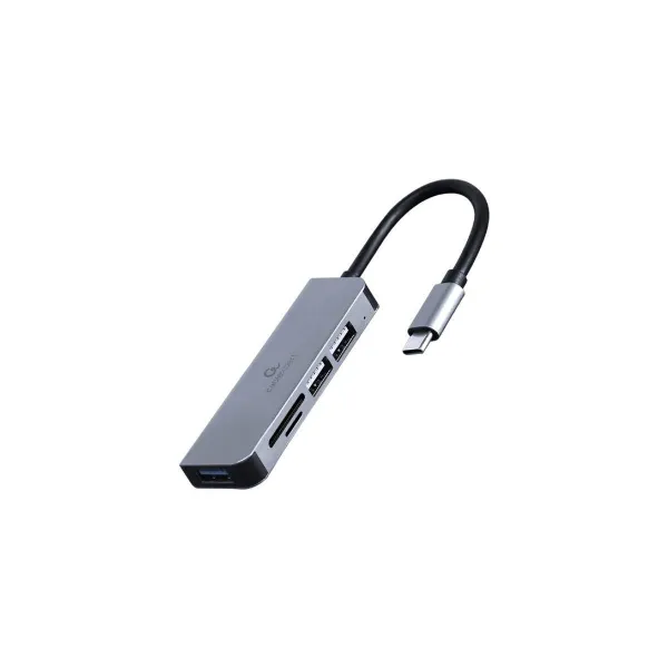 Gembird I/O HUB USB-C 3PORT+CR/UHB-CM-CRU3P1U2P2-01 GEMBIRD