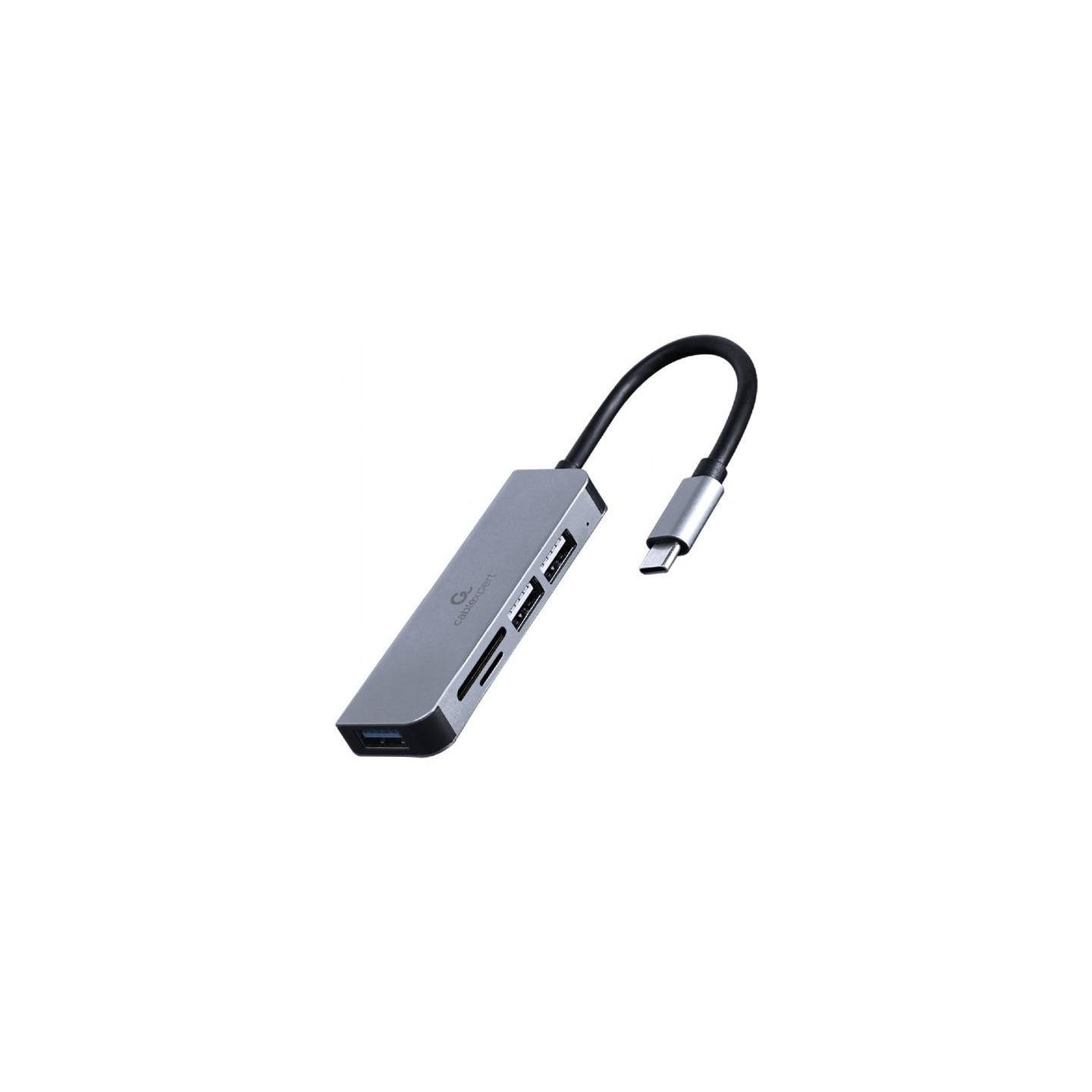 Gembird I/O HUB USB-C 3PORT+CR/UHB-CM-CRU3P1U2P2-01 GEMBIRD