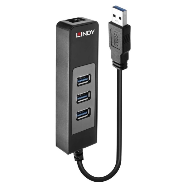 Lindy I/O HUB USB3 & LAN ADAPTER/43176 LINDY