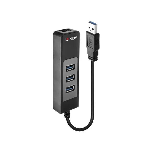 Lindy I/O HUB USB3 & LAN ADAPTER/43176 LINDY
