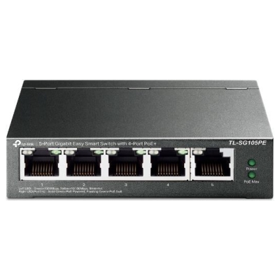 Tp-Link Switch|TP-LINK|Desktop/pedestal|5x10Base-T / 100Base-TX / 1000Base-T|PoE ports 4|TL-SG105PE