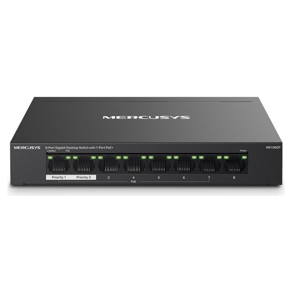 Mercusys Switch|MERCUSYS|MS108GP|PoE+ ports 7|MS108GP