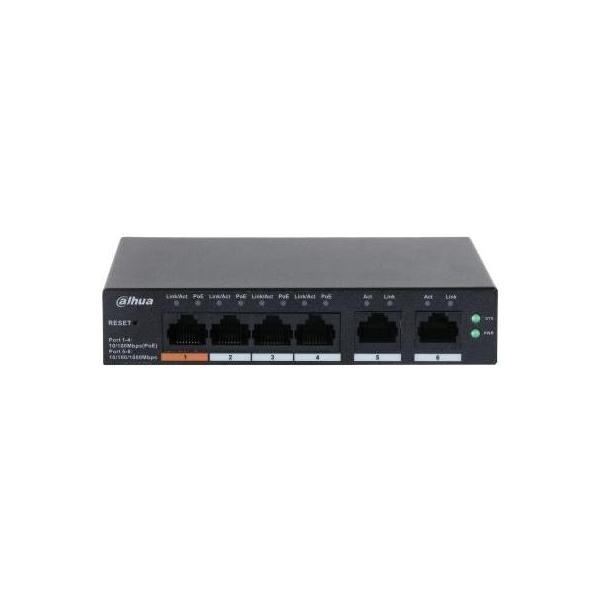Dahua Switch|DAHUA|CS4006-4ET-60|Type L2|Desktop/pedestal|PoE ports 4|CS4006-4ET-60