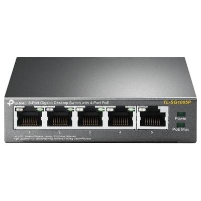 Tp-Link Switch|TP-LINK|Desktop/pedestal|5x10Base-T / 100Base-TX / 1000Base-T|PoE ports 4|TL-SG1005P