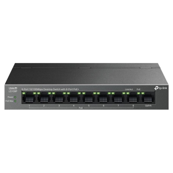 Tp-Link Switch|TP-LINK|LS109P|PoE+ ports 8|LS109P