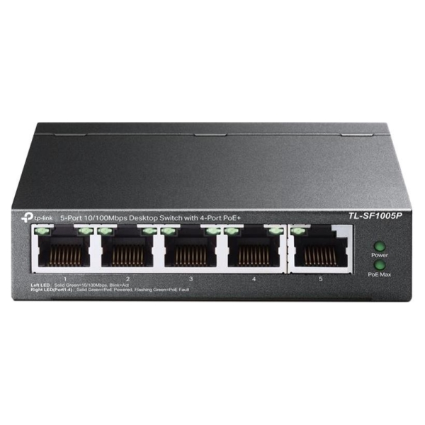 Tp-Link Switch|TP-LINK|Desktop/pedestal|5x10Base-T / 100Base-TX|PoE ports 4|TL-SF1005P