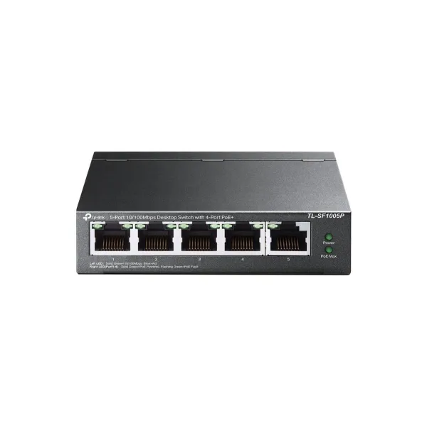 Tp-Link Switch|TP-LINK|Desktop/pedestal|5x10Base-T / 100Base-TX|PoE ports 4|TL-SF1005P