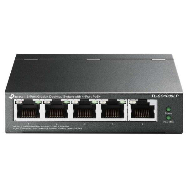 Tp-Link Switch|TP-LINK|Desktop/pedestal|5x10Base-T / 100Base-TX / 1000Base-T|PoE ports 1|TL-SG1005LP