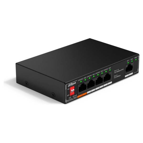 Dahua Switch|DAHUA|PoE ports 4|60 Watts|SF1005P