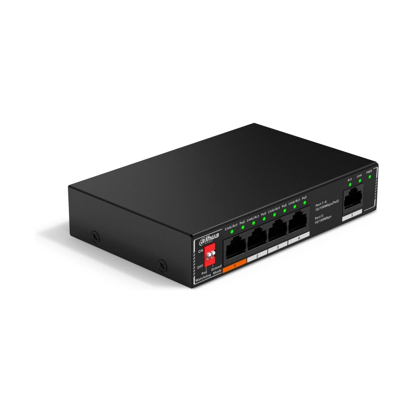 Dahua Switch|DAHUA|PoE ports 4|60 Watts|SF1005P
