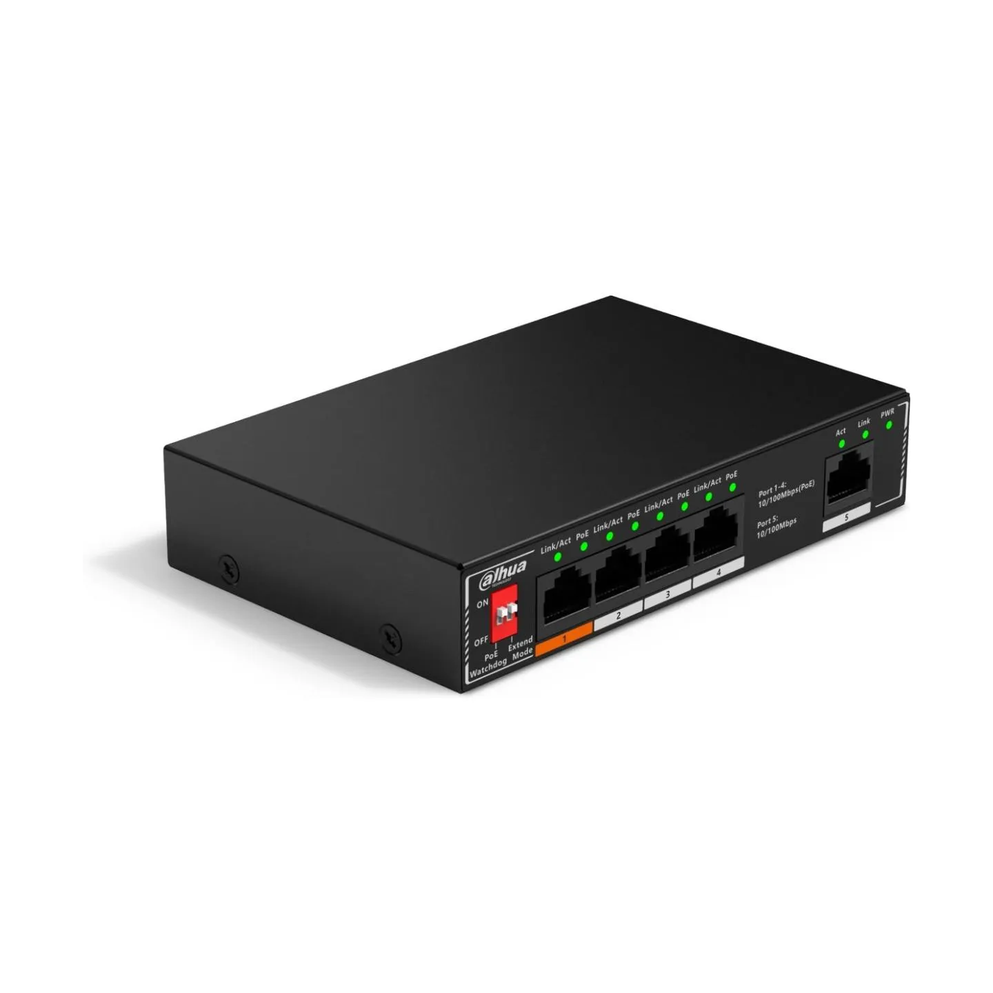 Dahua Switch|DAHUA|PoE ports 4|60 Watts|SF1005P