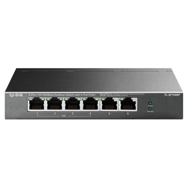 Tp-Link Switch|TP-LINK|TL-SF1006P|Desktop/pedestal|6x10Base-T / 100Base-TX|PoE+ ports 4|TL-SF1006P