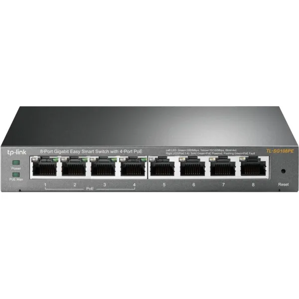 Tp-Link Switch|TP-LINK|PoE ports 4|TL-SG108PE