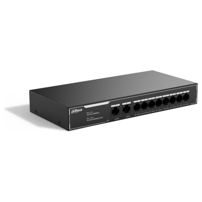 Dahua Switch|DAHUA|10-Port Economical Gigabit PoE Switch with 8-Port PoE|Type L2|SG1010LP