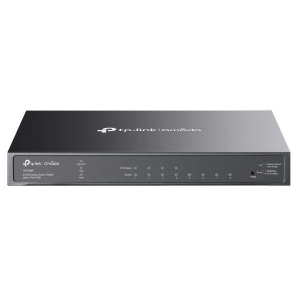 Tp-Link Switch|TP-LINK|Omada|TL-SG2008P|Type L2+|Desktop/pedestal|8x10Base-T / 100Base-TX / 1000Base-T|PoE+ ports 4|62 Watts|TL-