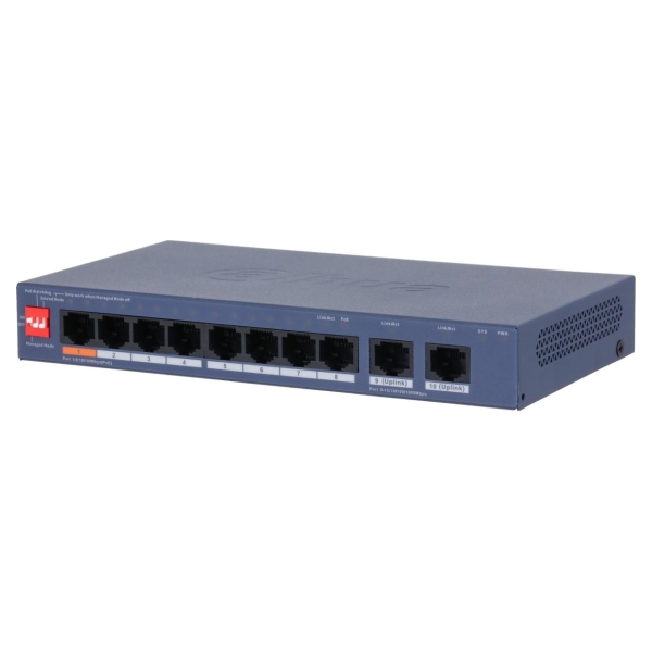 Dahua Switch|DAHUA|DH-CS4010-8ET2GT-60|Switch layer L2|8xRJ-45 ports|RJ-45 Ports Type Fast Ethernet (10/100)|2xGigabit Ethernet 