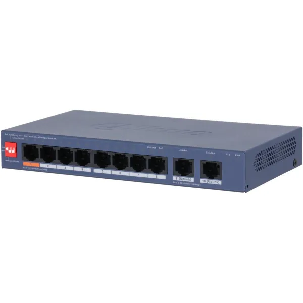 Dahua Switch|DAHUA|DH-CS4010-8ET2GT-60|Switch layer L2|8xRJ-45 ports|RJ-45 Ports Type Fast Ethernet (10/100)|2xGigabit Ethernet 