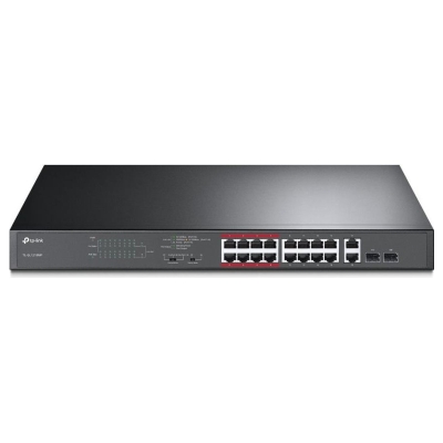 Tp-Link Switch|TP-LINK|Desktop/pedestal|16x10Base-T / 100Base-TX|2x10/100/1000BASE-T/SFP combo|PoE+ ports 16|192 Watts|TL-SL1218