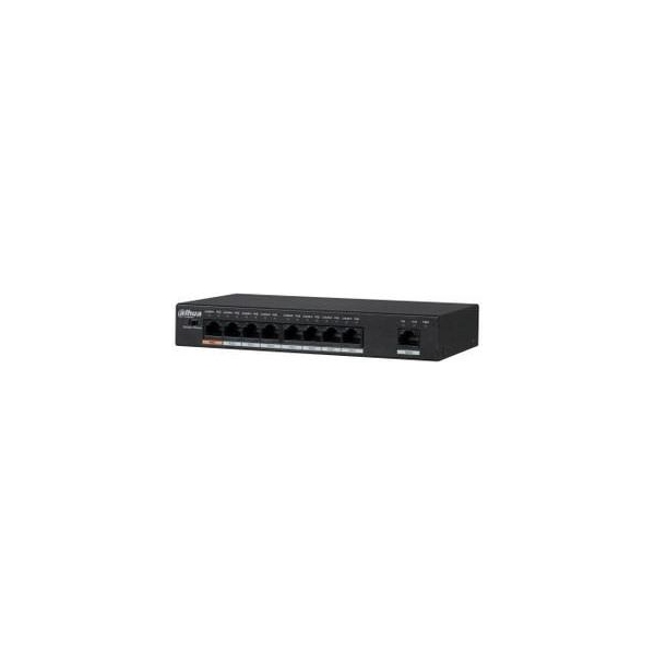 Dahua Switch|DAHUA|Type L2|Desktop/pedestal|Rack|1x10Base-T / 100Base-TX / 1000Base-T|PoE ports 8|96 Watts|DH-PFS3009-8ET1GT-96-