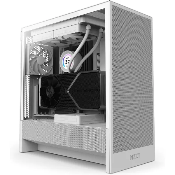 Nzxt Case|NZXT|H5 Flow|MidiTower|Case product features Transparent panel|Not included|ATX|EATX|MicroATX|MiniITX|Colour White|CC-