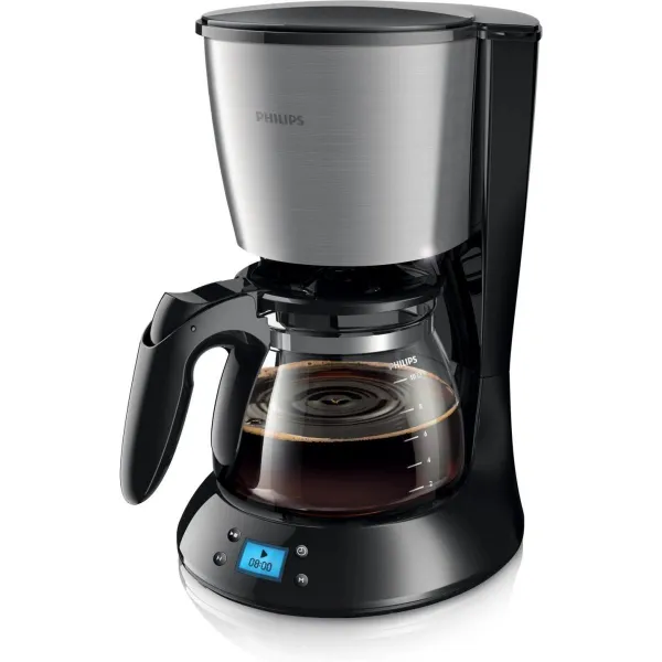 Philips Daily Collection Coffee maker HD7459/20 With glass jug With timer Black & metal / HD7459/20