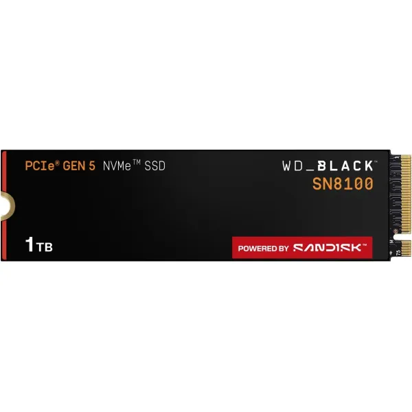 Sandisk SSD|SANDISK|2400xTBW rating|NVMe Yes|PCI Express 5.0|M.2|1000 GB|POWERED BY SANDISK|Black SN8100|WDS100T1X0M