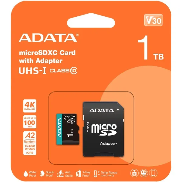 A-Data MEMORY MICRO SDXC 1TB W/AD./AUSDX1TUI3V30SA2-RA1 ADATA